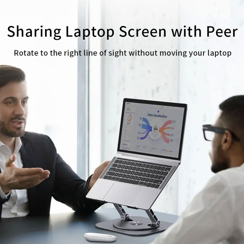 Support Pc Portable Pliable Avec Rotation 360° Gris en Tunisie