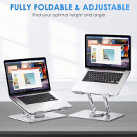 Support Pc Portable Pliable Avec Rotation 360° Gris en Tunisie