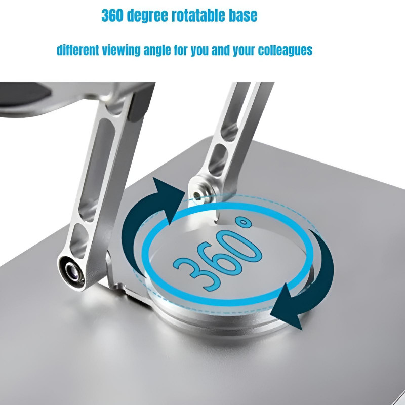 Support Pc Portable Pliable Avec Rotation 360° Gris en Tunisie