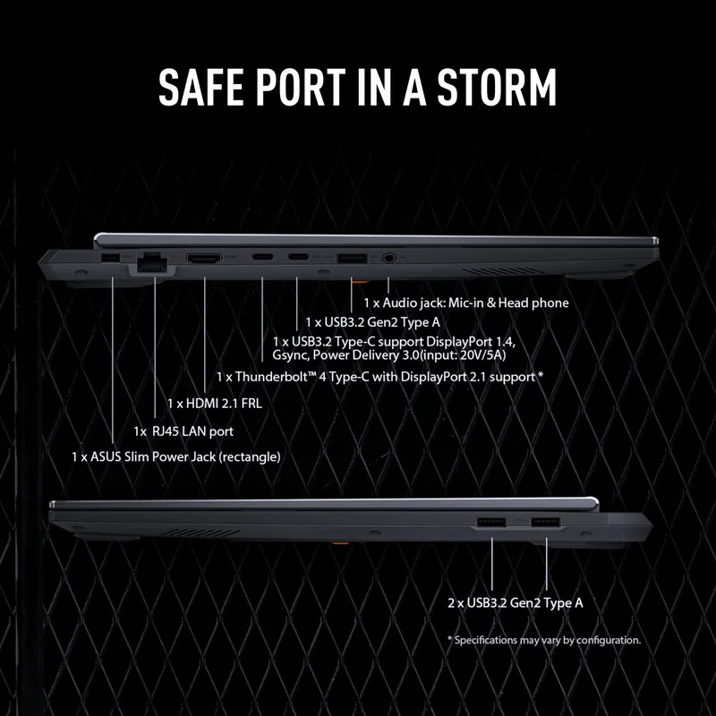 Pc Portable Asus Tuf Gaming F16 TUF608JM-RV039W I5 13Gén 16Go 512Go SSD Windows 11 en Tunisie