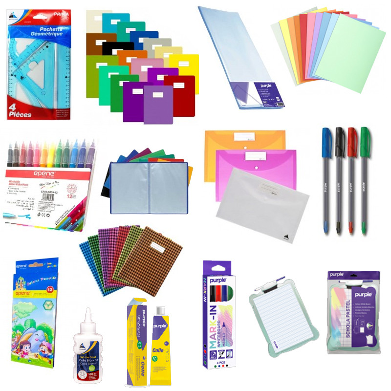 Pack Fourniture Scolaire Purple Primaire en Tunisie