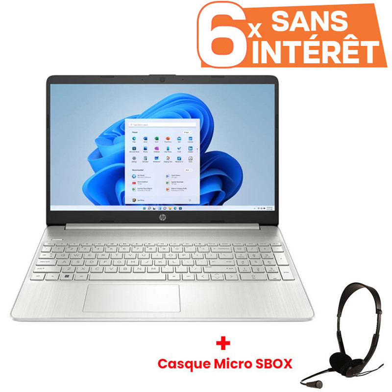 PC Portable HP 15s-fq5002nk i3 12Gén 4 Go 256Go SSD W11 Silver en Tunisie PC Portable HP 15s-fq5002nk i3 12Gén 4 Go 256Go SSD W11 Silver en Tunisie