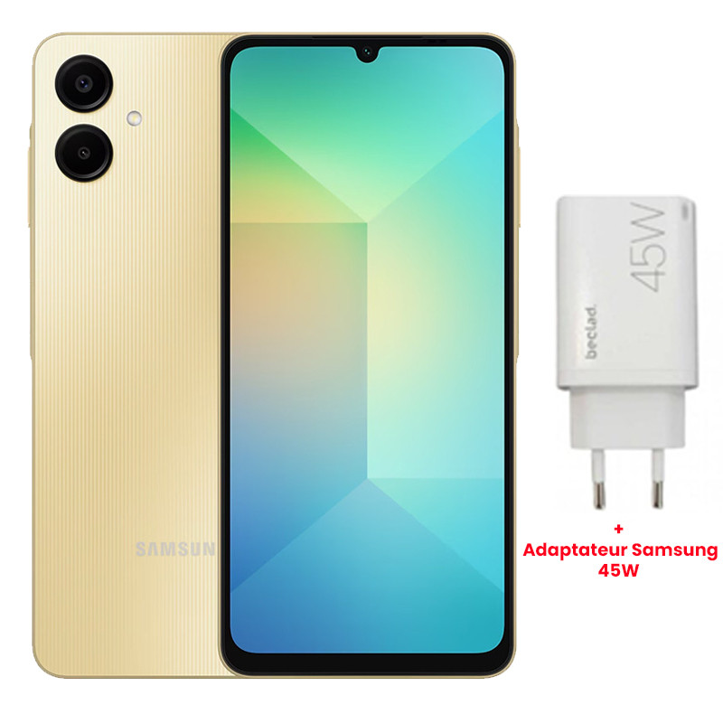 Smartphone Samsung Galaxy A06 8Go (4 Go + 4Go Extensible) 64Go Gold
