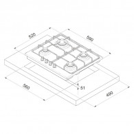 Plaque De Cuisson Focus 4 Feux Inox F.408X en Tunisie