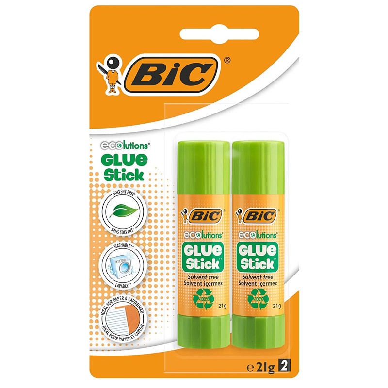 2 Bâtons de Colle Stick Bic Ecolutions Glue Stick 21G  En Tunisie