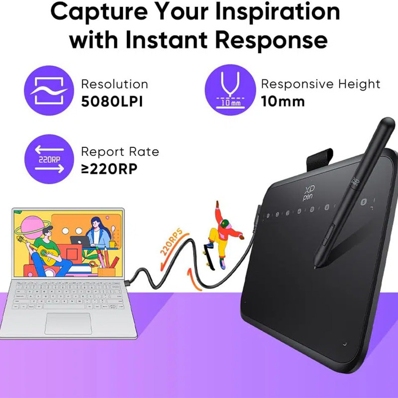 Tablette Graphique XP-Pen DECO-640 6.3'' Noir En Tunisie