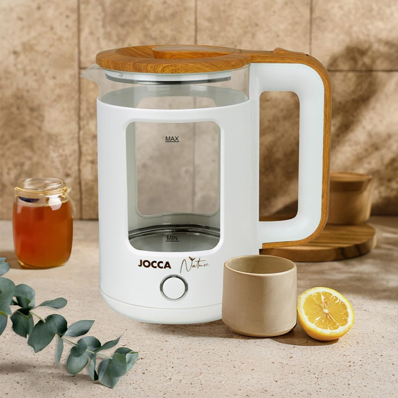 Bouilloire Électrique Jocca Nature 1500W 1.8 Litres Blanc En Tunisie