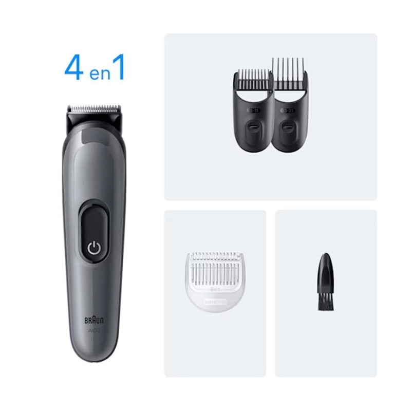 Tondeuse Multifonction 4EN1 Braun AIO3500 Gris en Tunisie