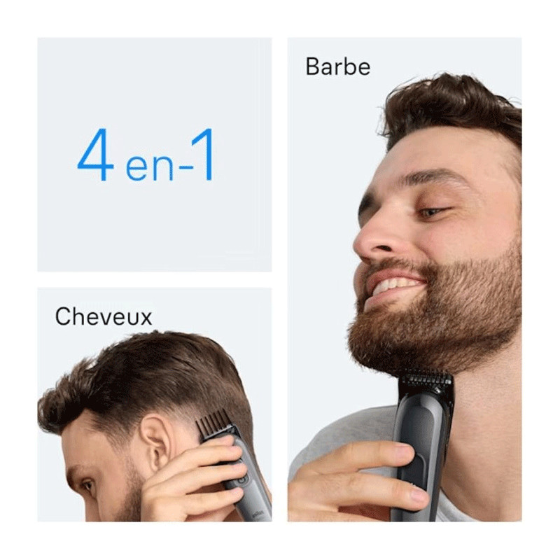 Tondeuse Multifonction 4EN1 Braun AIO3500 Gris en Tunisie