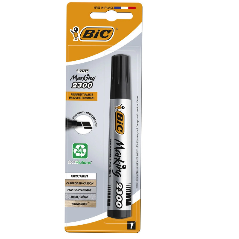 Marqueur Permanant Bic 2300 Pointe Large Noir en Tunisie