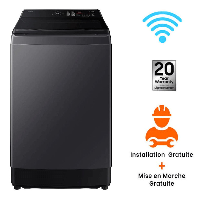 Machine à Laver Top Samsung WA80F13S5CNQ Smart 13Kg Noir en Tunisie Machine à Laver Top Samsung WA80F13S5CNQ Smart 13Kg Noir en Tunisie