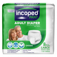 Couches Adultes Culotte Incoped Unisexe Large 8 Pièces 110-150 cm en Tunisie