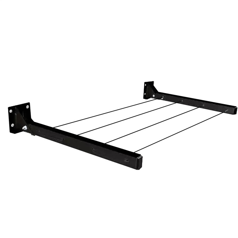 Sèche Linge Mural et Pliable 60 Cm Noir Sèche Linge Mural et Pliable 60 Cm Noir