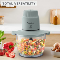 Mini Hachoir Électrique Moulinex Choppeo 500 W 2 Litres Gris En Tunisie