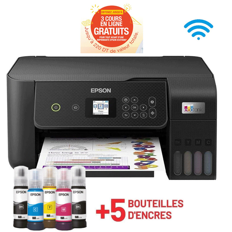 Imprimante Epson EcoTank L3260 3 En1 à Réservoir d'Encre Couleur Wifi en Tunisie