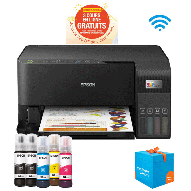 Imprimante Epson EcoTank L3550 à Réservoir intégré Couleur Wifi en Tunisie