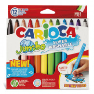 Pack De 12 Feutres Carioca Jumbo Super Lavable Multicolore En Tunisie
