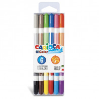 Pack De 6 Feutres Carioca Bicolor Super Lavable Multicolore En Tunisie