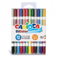 Pack De 12 Feutres Carioca Bicolor Super Lavable Multicolore En Tunisie