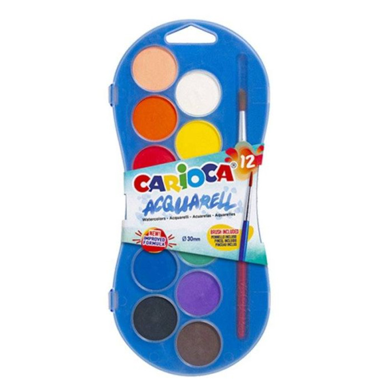 12 Couleurs De Peinture Aquarelles Carioca En Tunisie 12 Couleurs De Peinture Aquarelles Carioca En Tunisie