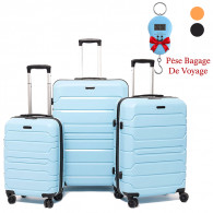 Set De 3 Valises Incassable Bleu Mat