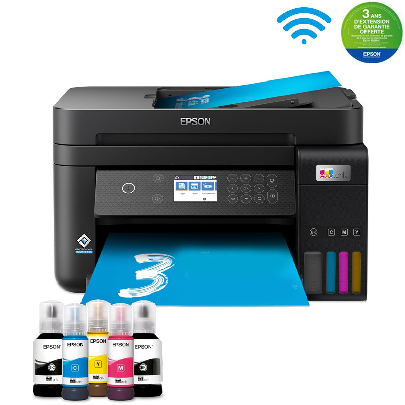 Imprimante Epson EcoTank L6270 Jet d’encre Multifonction 3-en-1 couleur A4 Wi-Fi (C11CJ61404)