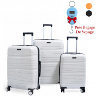 Set De 3 Valises Incassable Blanc en Tunisie
