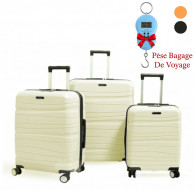 Set De 3 Valises Titou Avec Roues Fixes Beige