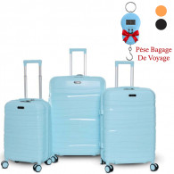 Set De 3 Valises Incassable Avec Roues Démontables Bleu Chwingum en Tunisie