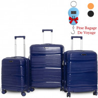 Set De 3 Valises Incassable Avec Roues Démontables Bleu Marine en Tunisie