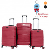 Set De 3 Valises Incassable Avec Roues Démontables Rouge en Tunisie