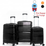 Set De Trois Valises Avec Roues Démontables Noir