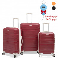 Set De Trois Valises Titou Avec Roues Démontables Rouge et Beige en Tunisie