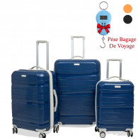 Set De Trois Valises Titou Avec Roues Démontables Bleu Marine et Beige en Tunisie
