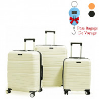 Set De Trois Valises Titou Avec Afficheur Beige en Tunisie