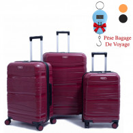Set De Trois Valises Titou Avec Afficheur Rouge Bordeaux en Tunisie