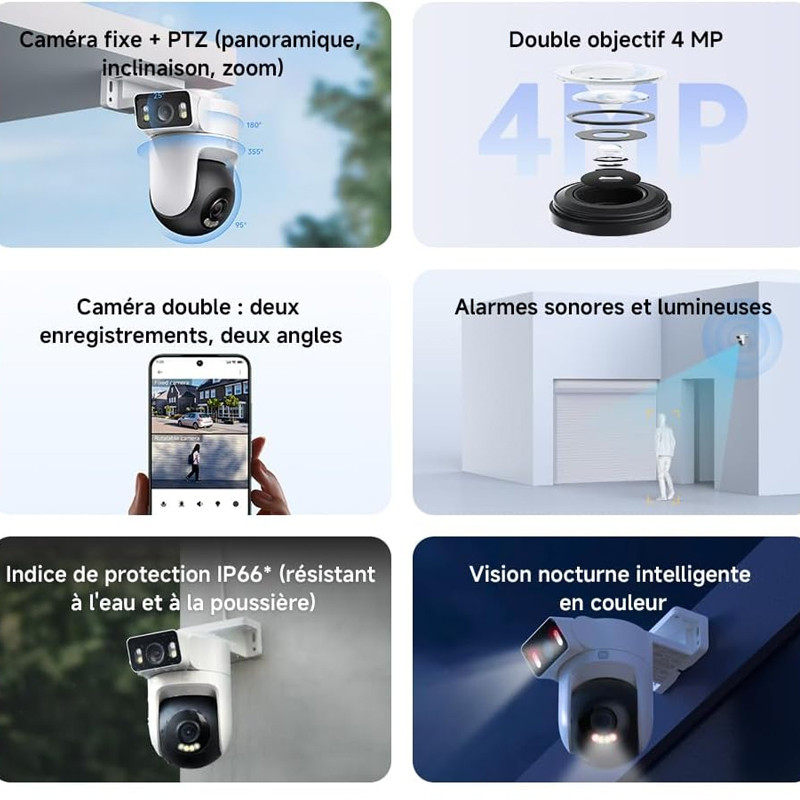 Caméra De Surveillance Extérieur Xiaomi CW500 Dual Blanc En Tunisie