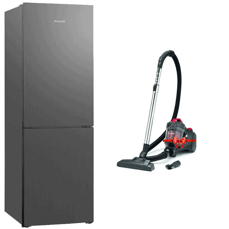 Réfrigérateur Combiné Brandt 380L NoFrost - Inox BFC8610NX
