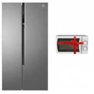 Réfrigérateur de la marque  Hoover HHSF918F1XK, système de refroidissement  NoFrost et de capacité 528 Lites en couleur Silver