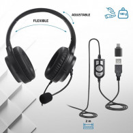 Micro Casque Filaire Advance Smartphonics 550 stéréo 2en1 Noir En Tunisie