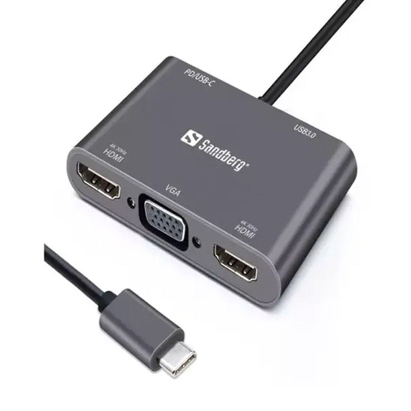 Station d'Accueil Sandberg 136-35 Dock USB-C Gris en Tunisie Station d'Accueil Sandberg 136-35 Dock USB-C Gris en Tunisie