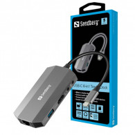 Station d'Accueil Sandberg 136-33 Dock USB-C 6En1 Gris en Tunisie