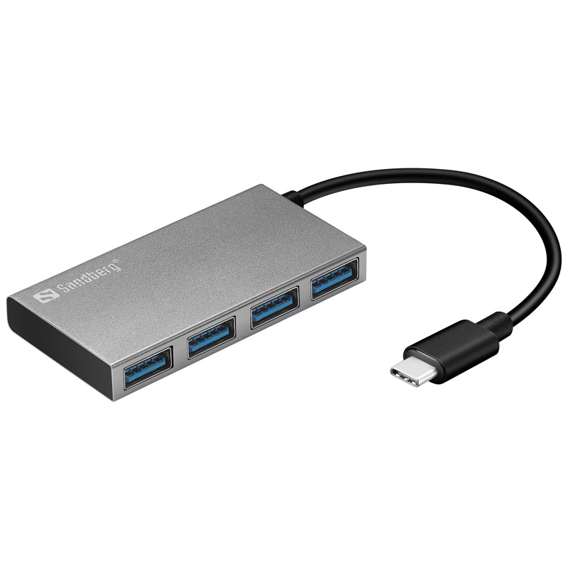 Hub USB Sandberg 136-20 4 Ports USB-C Gris en Tunisie