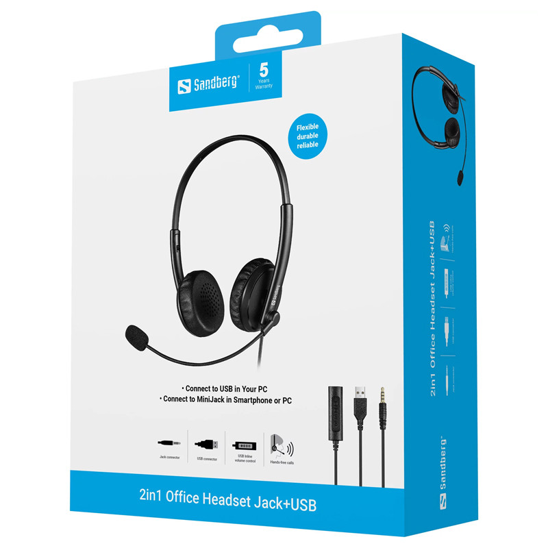 Micro Casque Sandberg 126-21 USB + Jack Noir en Tunisie