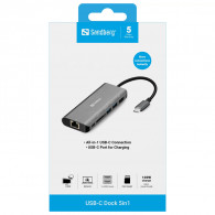 Station d'Accueil Sandberg 136-18 USB-C Gris en Tunisie