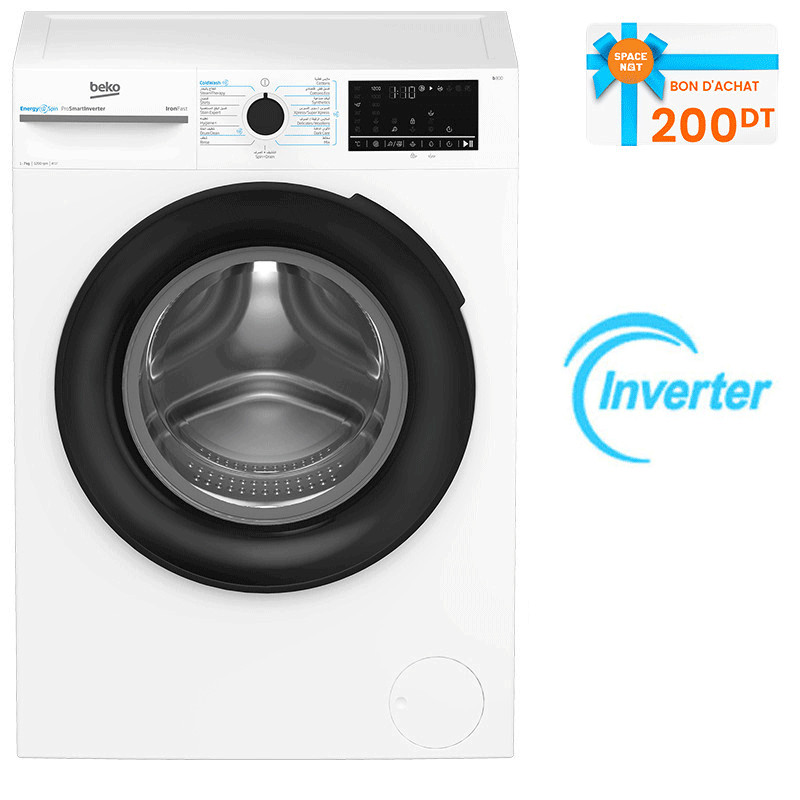 Machine à Laver Frontale Beko BM3WFU47200BW 7Kg Inverter Blanc