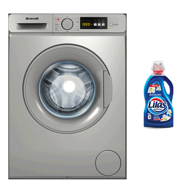 Lave Linge Frontale Brandt BLF842S 8Kg - Silver