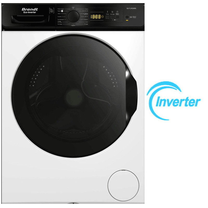 Machine à Laver Frontale Brandt BLF124QWBL Inverter 12Kg Blanc en Tunisie