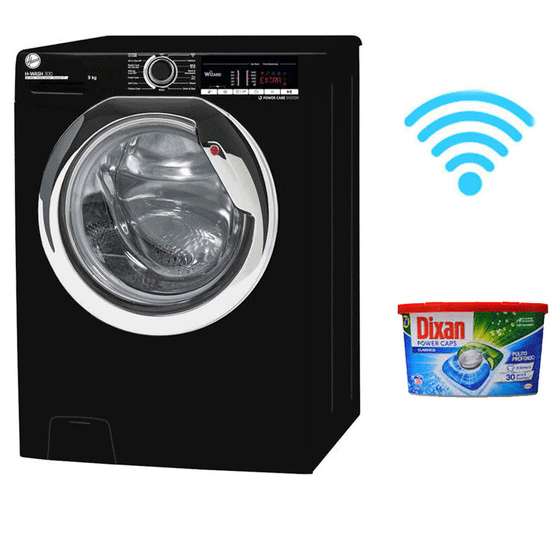 Lave linge Frontale Hoover 9 Kg Noir (H3WS-495TACBE-80)