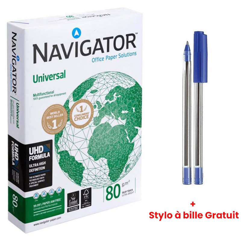 Rame Papier Extra Blanc A4 Navigator 80g/m² 500 Feuilles en Tunisie